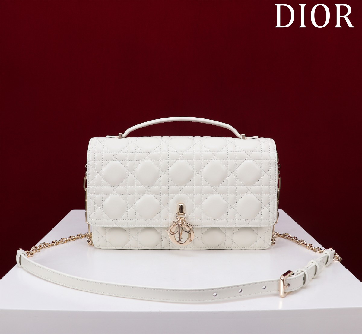 My Dior Top Handle Bag Latte Cannage Lambskin